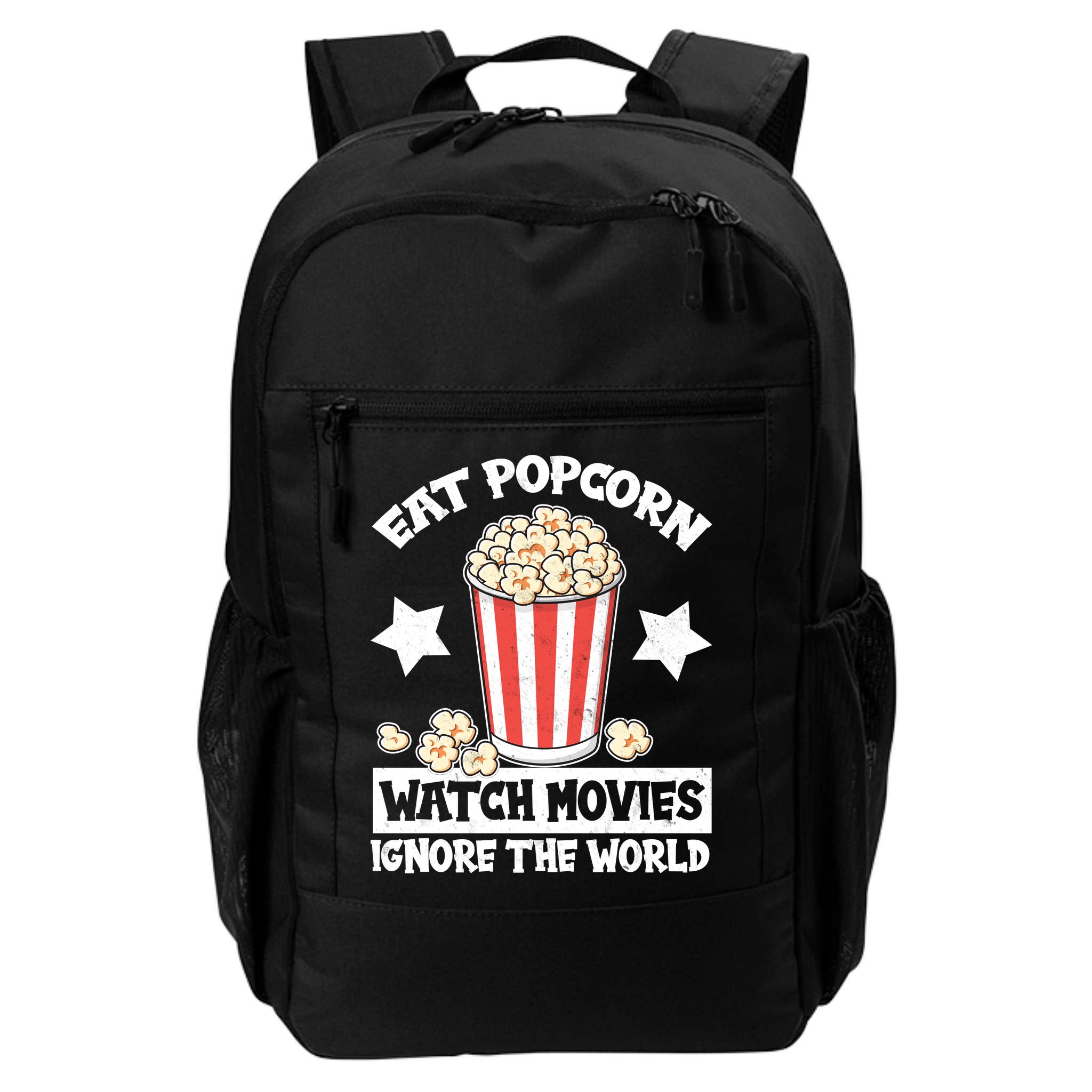 Eat Popcorn Watch Movies Ignore The World Backpack
