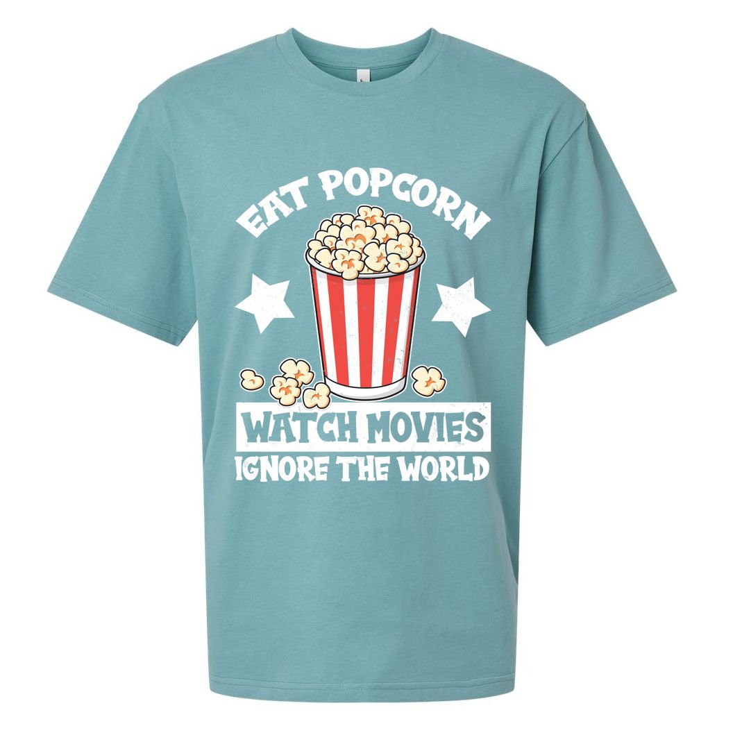 Eat Popcorn Watch Movies Ignore The World Sueded Cloud Jersey T-Shirt