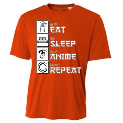 Eat Sleep Anime Repeat Cooling Performance Crew T-Shirt