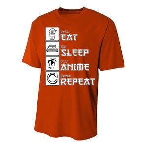 Eat Sleep Anime Repeat Performance Sprint T-Shirt