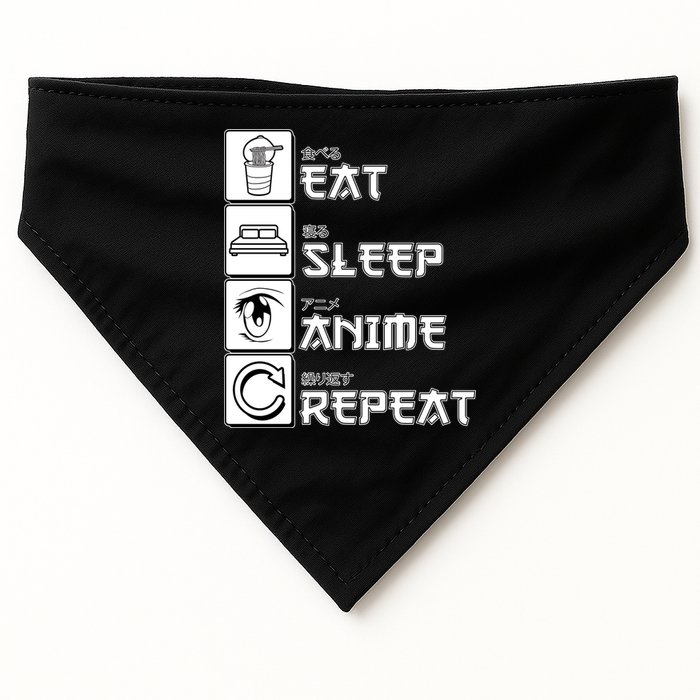 Eat Sleep Anime Repeat USA-Made Doggie Bandana