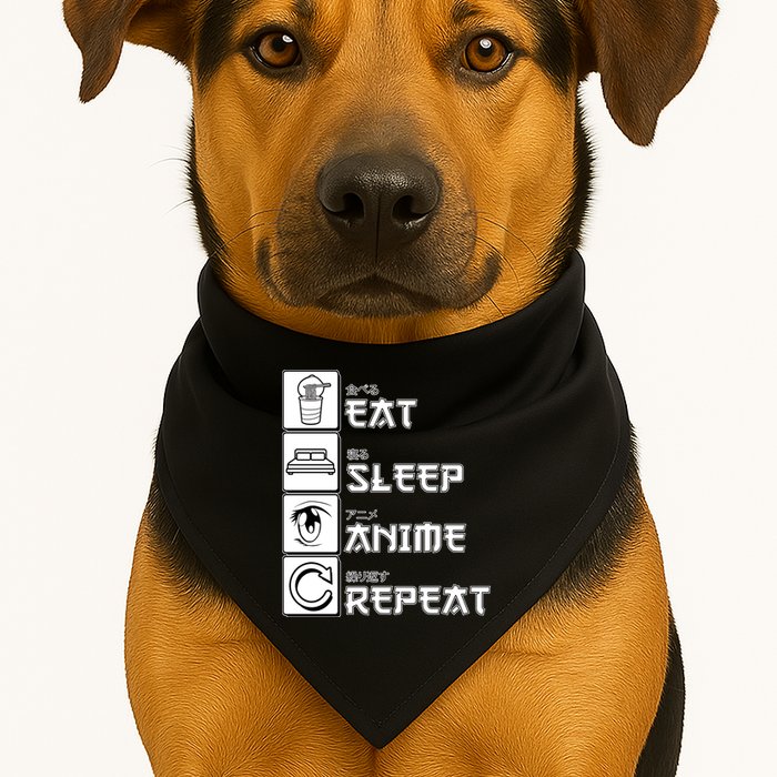 Eat Sleep Anime Repeat USA-Made Doggie Bandana