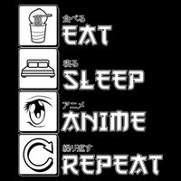 Eat Sleep Anime Repeat USA-Made Doggie Bandana