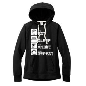 Eat Sleep Anime Repeat Women's Fleece Hoodie