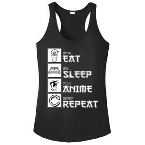 Eat Sleep Anime Repeat Ladies PosiCharge Competitor Racerback Tank