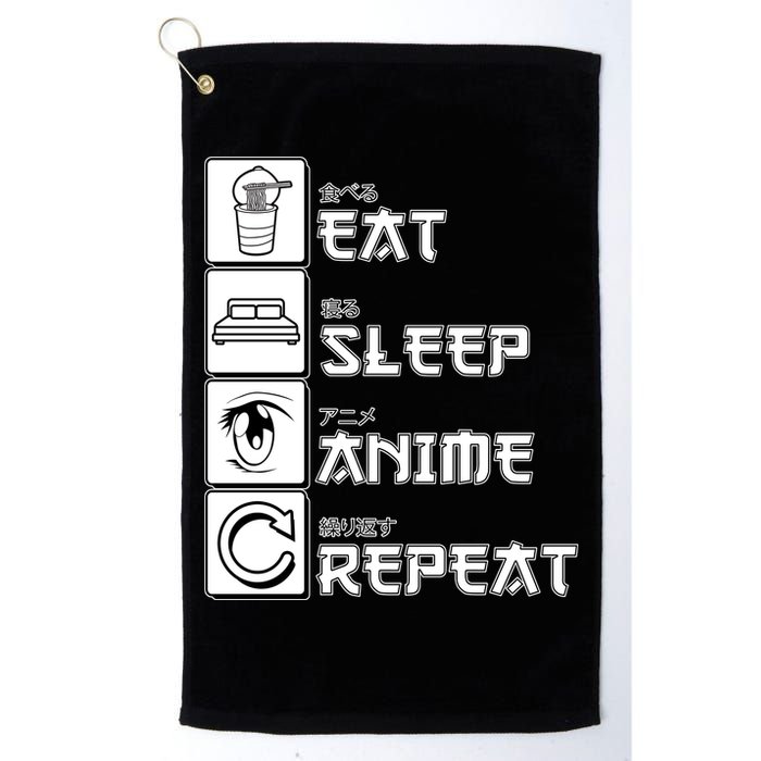 Eat Sleep Anime Repeat Golf Towel