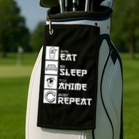 Eat Sleep Anime Repeat Golf Towel