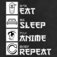 Eat Sleep Anime Repeat Golf Towel