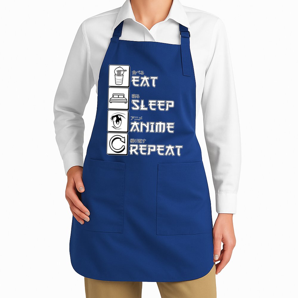 Eat Sleep Anime Repeat Apron