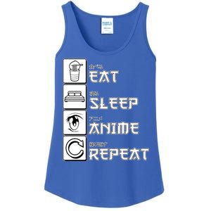 Eat Sleep Anime Repeat Ladies Essential Tank