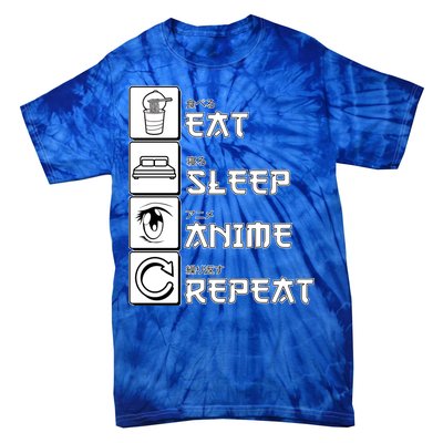 Eat Sleep Anime Repeat Tie-Dye T-Shirt