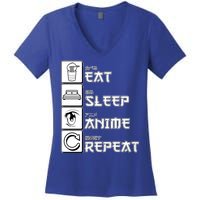 Eat Sleep Anime Repeat Women's V-Neck T-Shirt