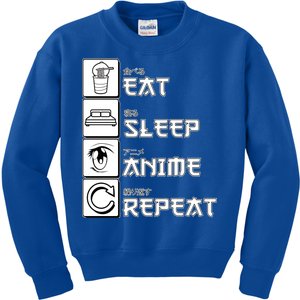 Eat Sleep Anime Repeat Kids Sweatshirt