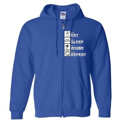 Eat Sleep Anime Repeat Full Zip Hoodie