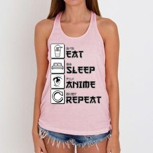 Eat Sleep Anime Repeat Women's Knotted Racerback Tank