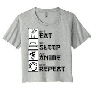 Eat Sleep Anime Repeat Women's Crop Top Tee