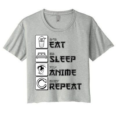 Eat Sleep Anime Repeat Women's Crop Top Tee