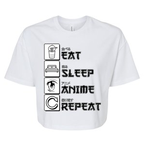 Eat Sleep Anime Repeat Bella+Canvas Jersey Crop Tee