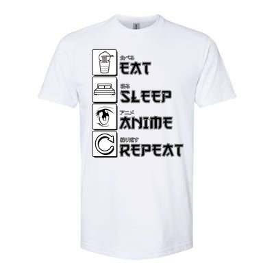 Eat Sleep Anime Repeat Softstyle® CVC T-Shirt