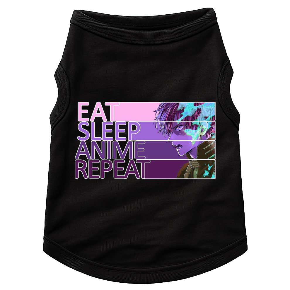 Eat Sleep Anime Repeat Funny Cartoon Doggie Tank