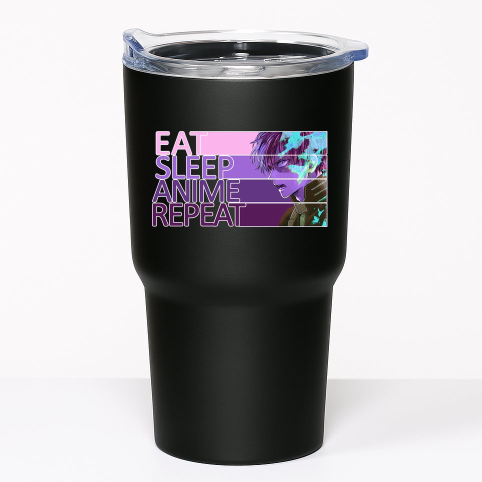 Eat Sleep Anime Repeat Funny Cartoon Tumbler