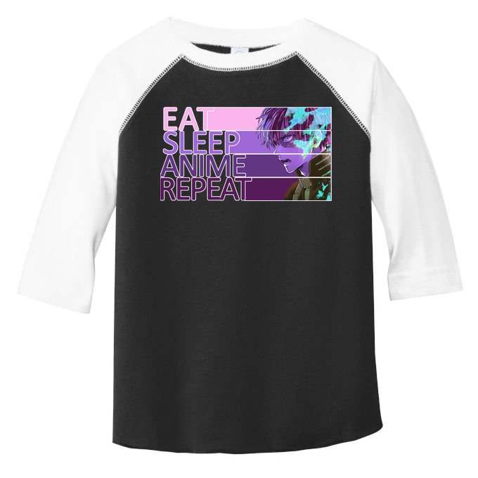 Eat Sleep Anime Repeat Funny Cartoon Toddler Fine Jersey T-Shirt