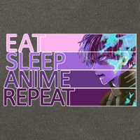 Eat Sleep Anime Repeat Funny Cartoon Cotton Canvas Backpack