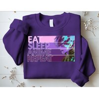 Eat Sleep Anime Repeat Funny Cartoon Sweatshirt
