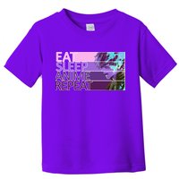 Eat Sleep Anime Repeat Funny Cartoon Toddler T-Shirt