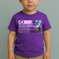 Eat Sleep Anime Repeat Funny Cartoon Toddler T-Shirt