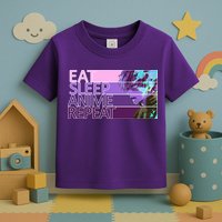 Eat Sleep Anime Repeat Funny Cartoon Toddler T-Shirt