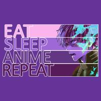 Eat Sleep Anime Repeat Funny Cartoon Women's V-Neck T-Shirt