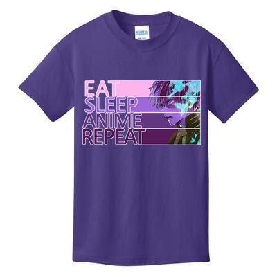 Eat Sleep Anime Repeat Funny Cartoon Kids T-Shirt