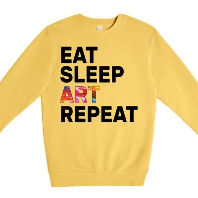 Eat Sleep Art Repeat Premium Crewneck Sweatshirt