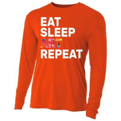 Eat Sleep Art Repeat Cooling Performance Long Sleeve Crew