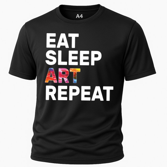 Eat Sleep Art Repeat Cooling Performance Crew T-Shirt