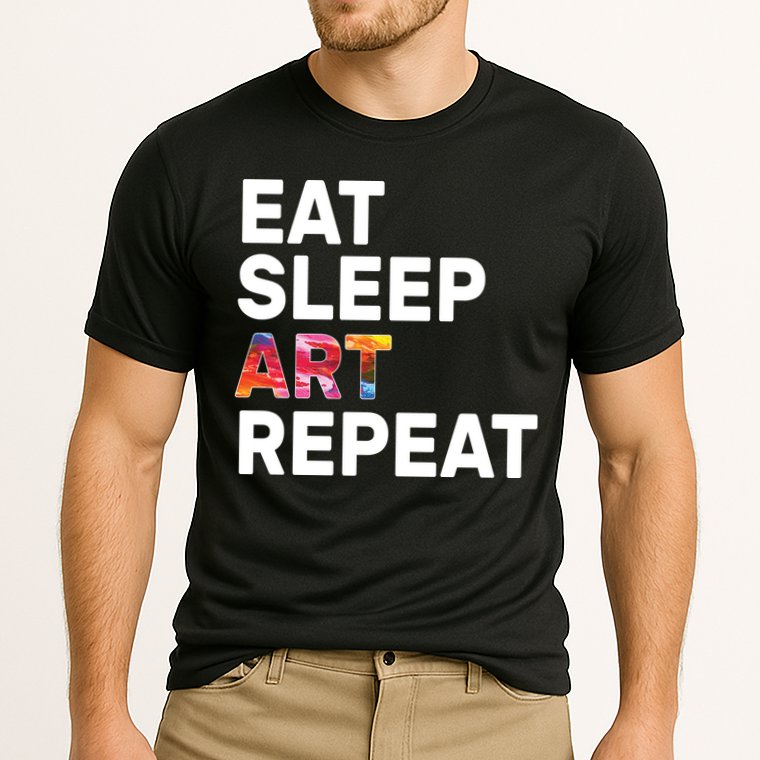Eat Sleep Art Repeat Cooling Performance Crew T-Shirt