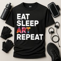 Eat Sleep Art Repeat Cooling Performance Crew T-Shirt