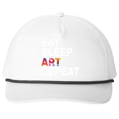 Eat Sleep Art Repeat Snapback Five-Panel Rope Hat