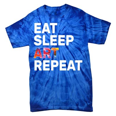 Eat Sleep Art Repeat Tie-Dye T-Shirt