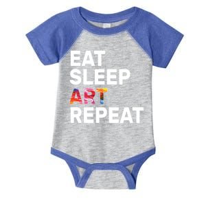 Eat Sleep Art Repeat Infant Baby Jersey Bodysuit