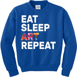 Eat Sleep Art Repeat Kids Sweatshirt