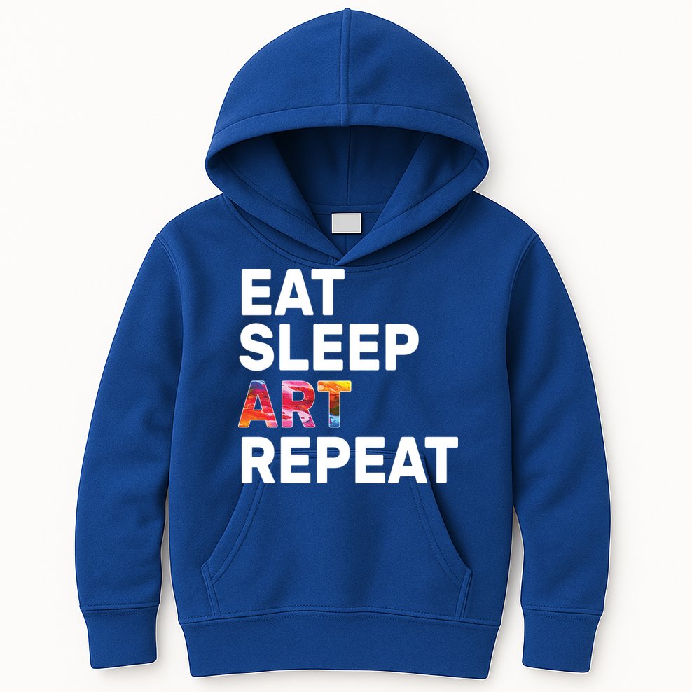 Eat Sleep Art Repeat Kids Hoodie