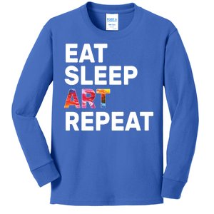 Eat Sleep Art Repeat Kids Long Sleeve Shirt