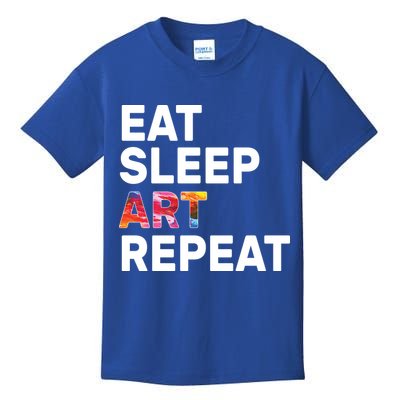 Eat Sleep Art Repeat Kids T-Shirt