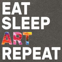 Eat Sleep Art Repeat Cotton Canvas Backpack
