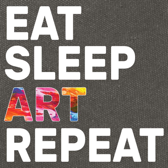 Eat Sleep Art Repeat Cotton Canvas Backpack