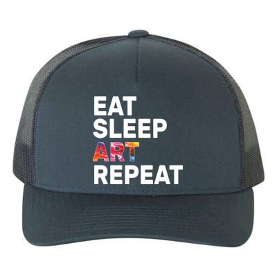 Eat Sleep Art Repeat Yupoong Adult 5-Panel Trucker Hat