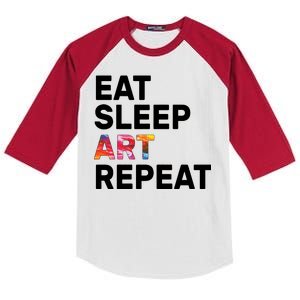 Eat Sleep Art Repeat Kids Colorblock Raglan Jersey