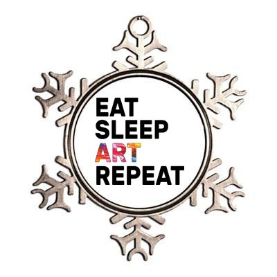 Eat Sleep Art Repeat Metallic Star Ornament